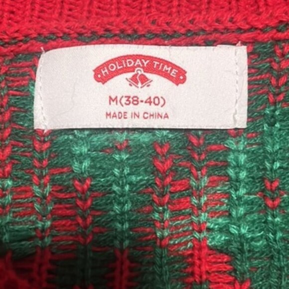 Holiday Time Men's Red Green Llama Festive Ugly Christmas Sweater Size Medium - Picture 6 of 8